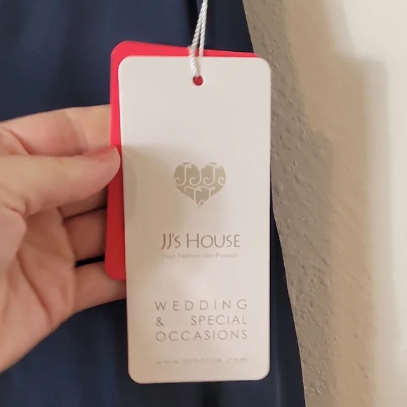 NWT JJs House Formal Gown Size 8/10 Backless Navy Blue Lace Up Event Special - Picture 5 of 11